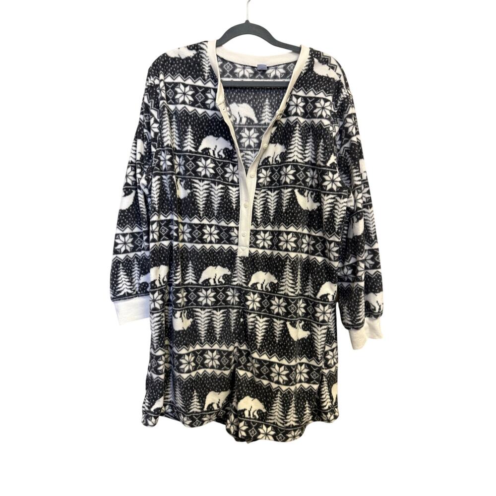 old navy 2x nwt match the fam long sleeve plush romper bears snowflake christmas